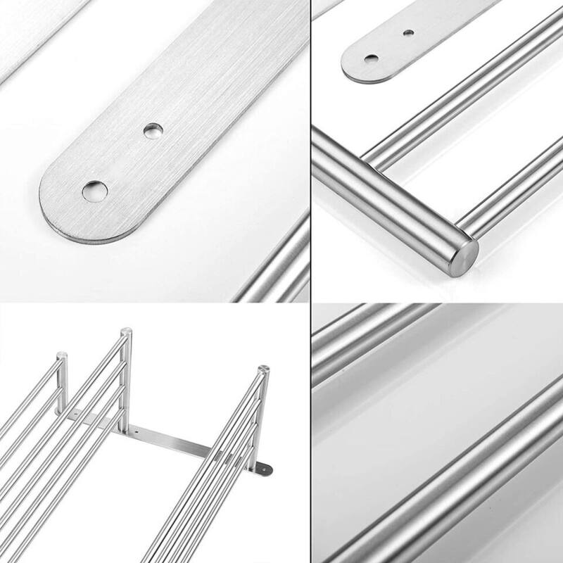 WallMounted 24" Stainless Steel Towel Rack Shelf On Sale Bed Bath & Beyond 39867548